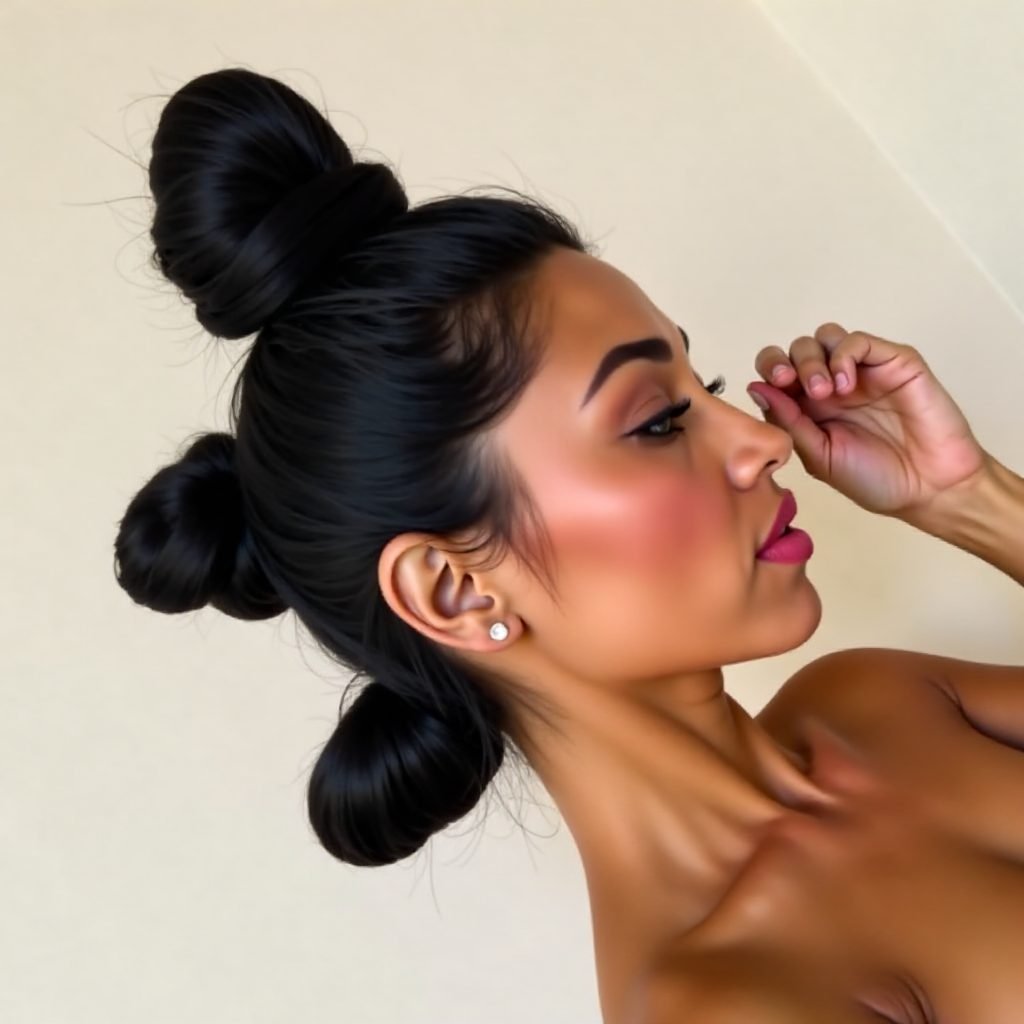 Box Braids Three Buns Mohawk