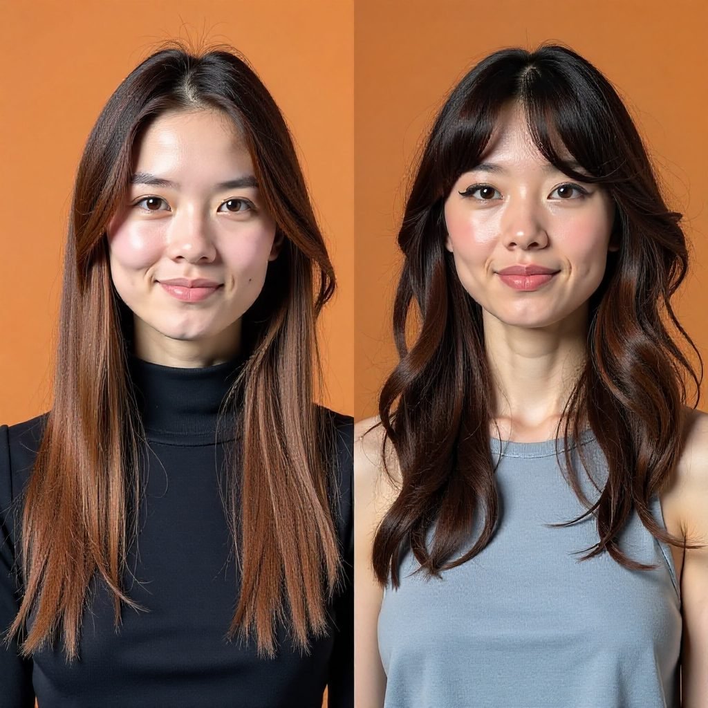 Textured Shag Cut with Curtain Bangs