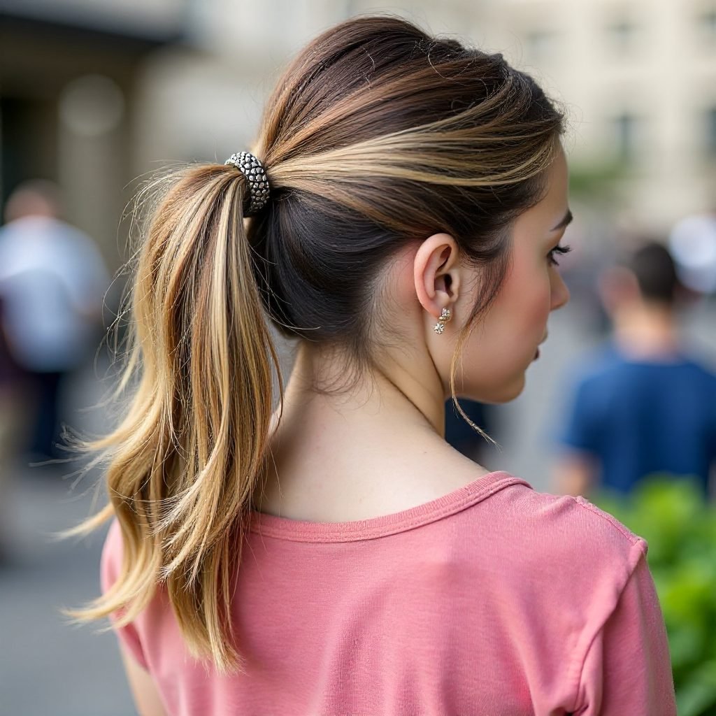 Mohawk Braid With A Long Ponytail