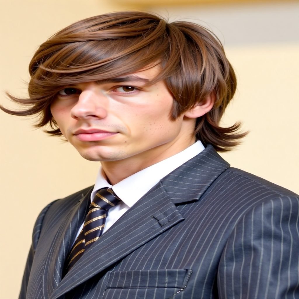 Zac Efron medium haircut with engled edges