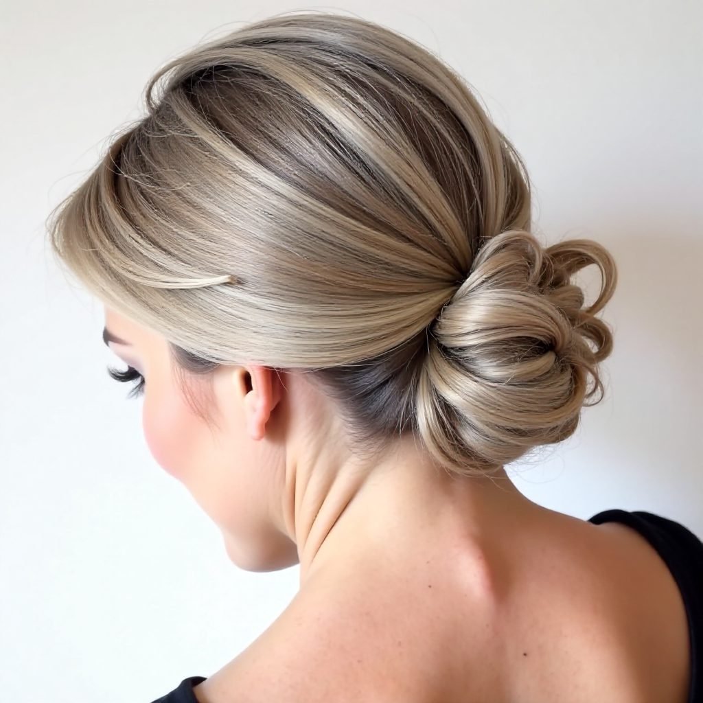 Messy Low Bun With A Braid
