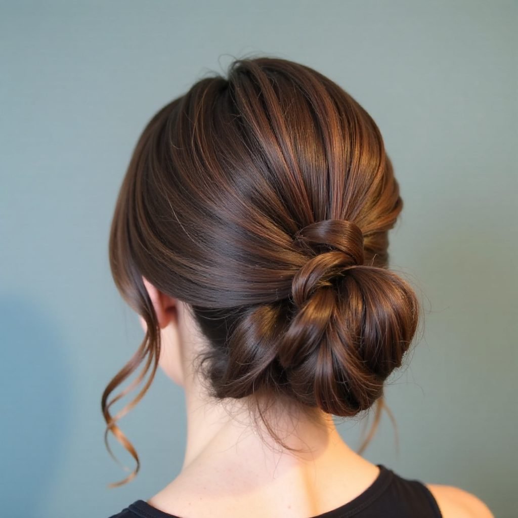 Braided Bun Updo For Long Hair