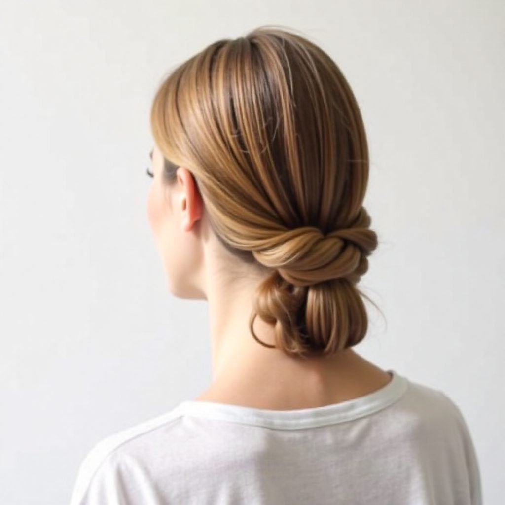 low bun loose updo