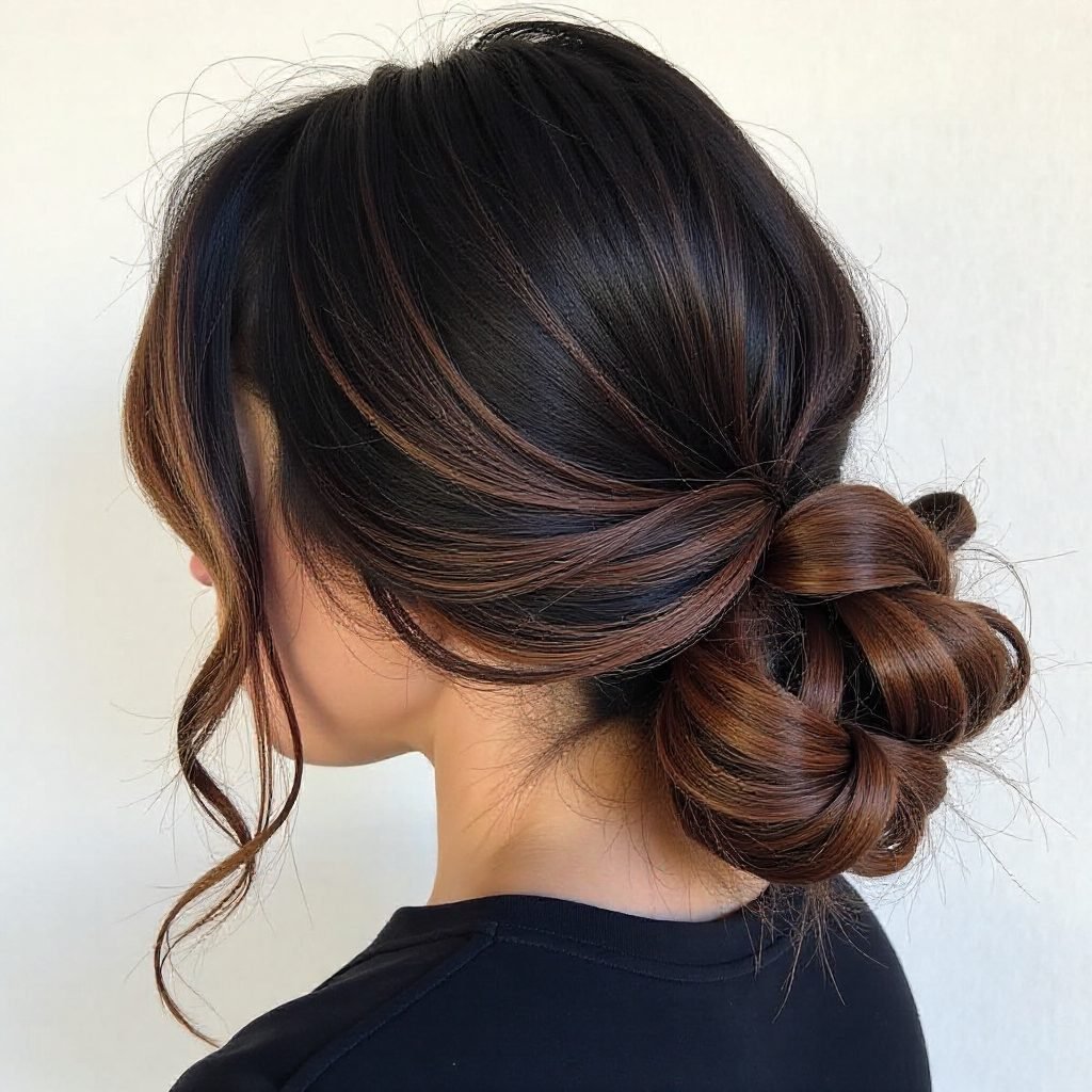 Messy Bun With A Braid