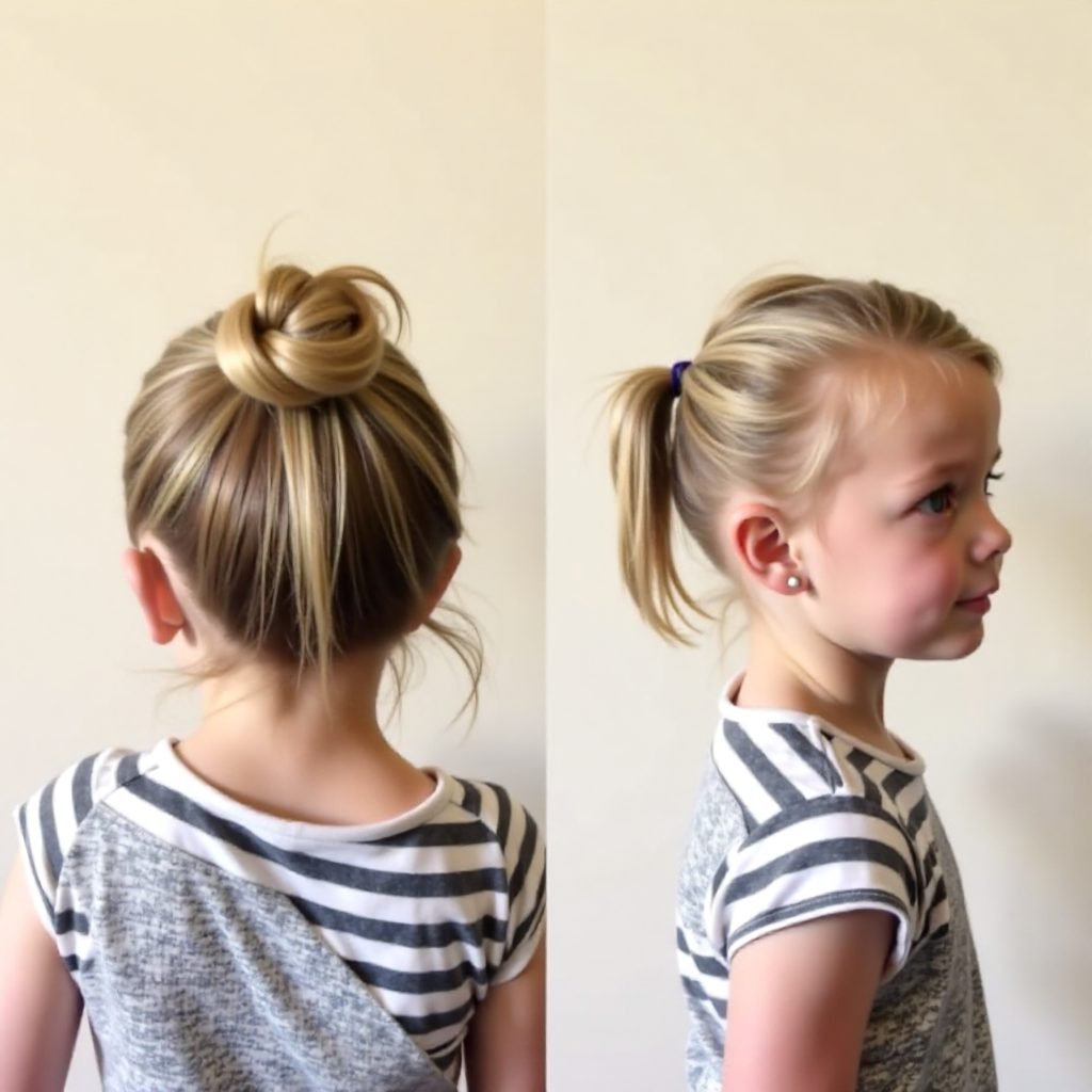 braid and pony baby girls hairstyle