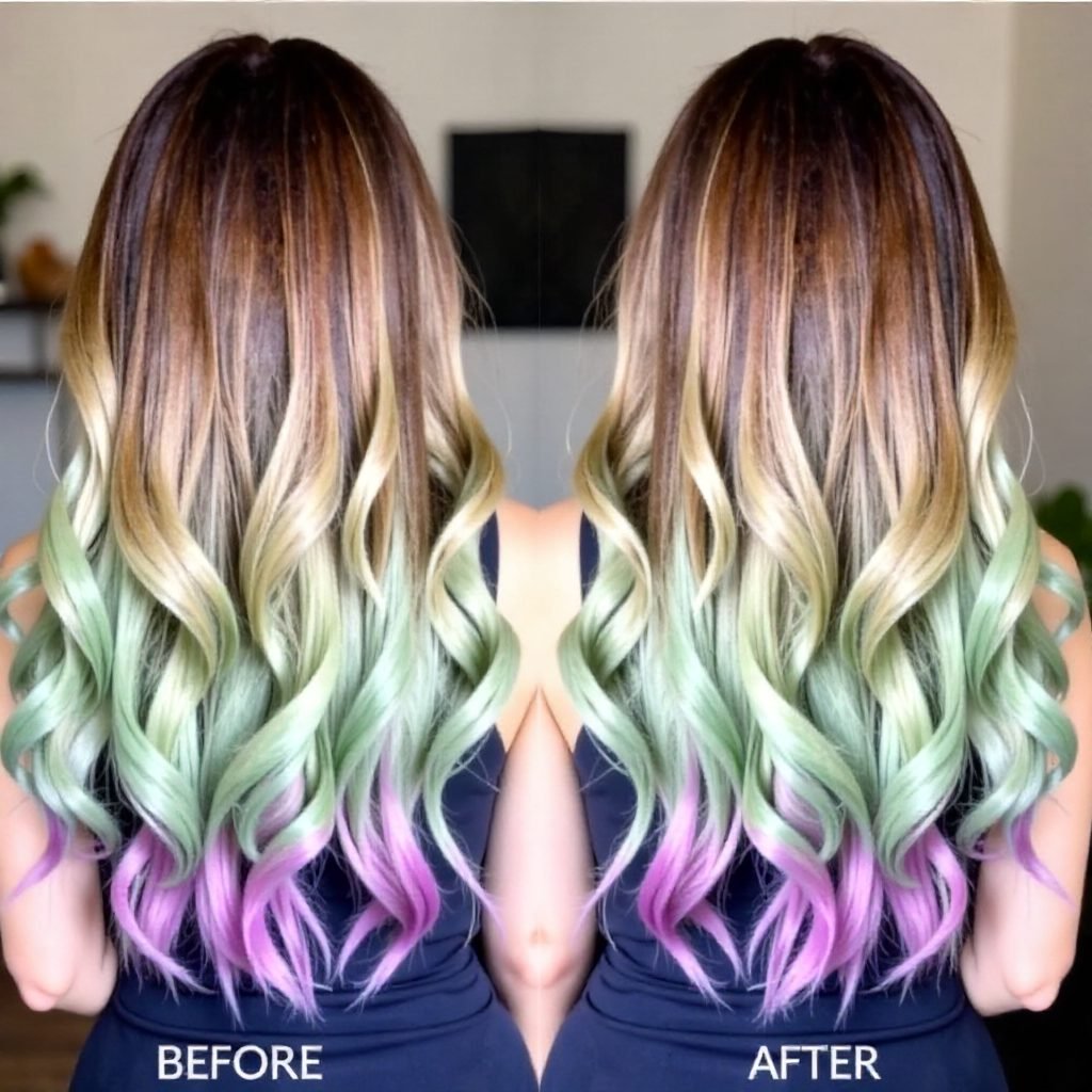 brown to pastel blue ombre