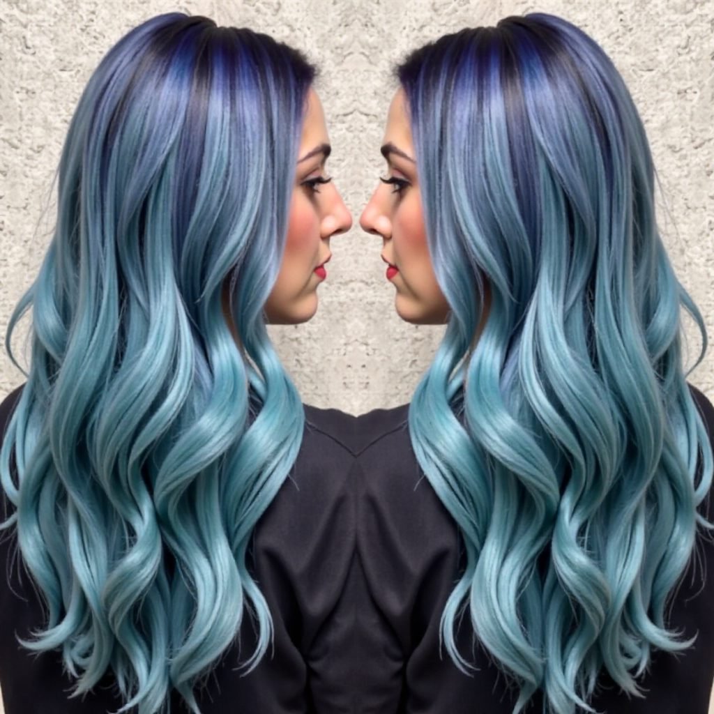 lavender into blue ombre