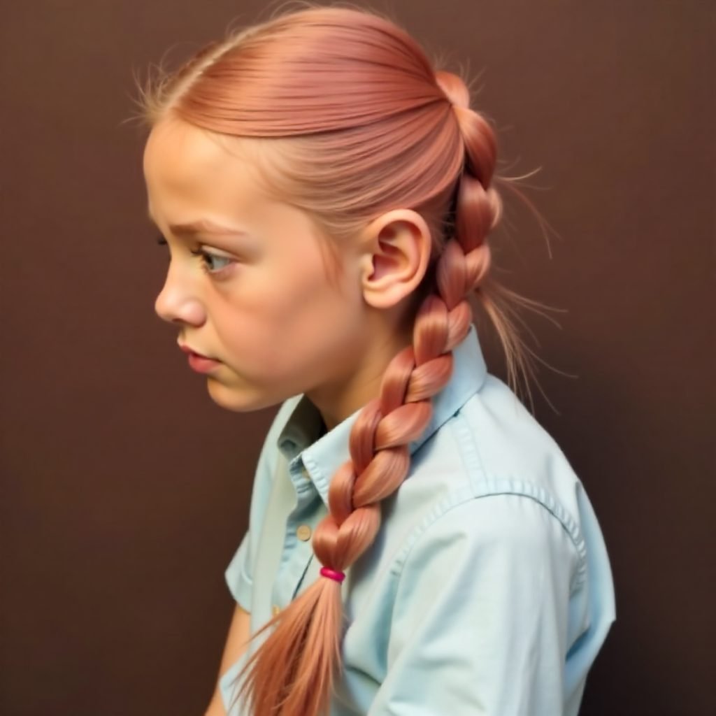 side braid with a ribbon