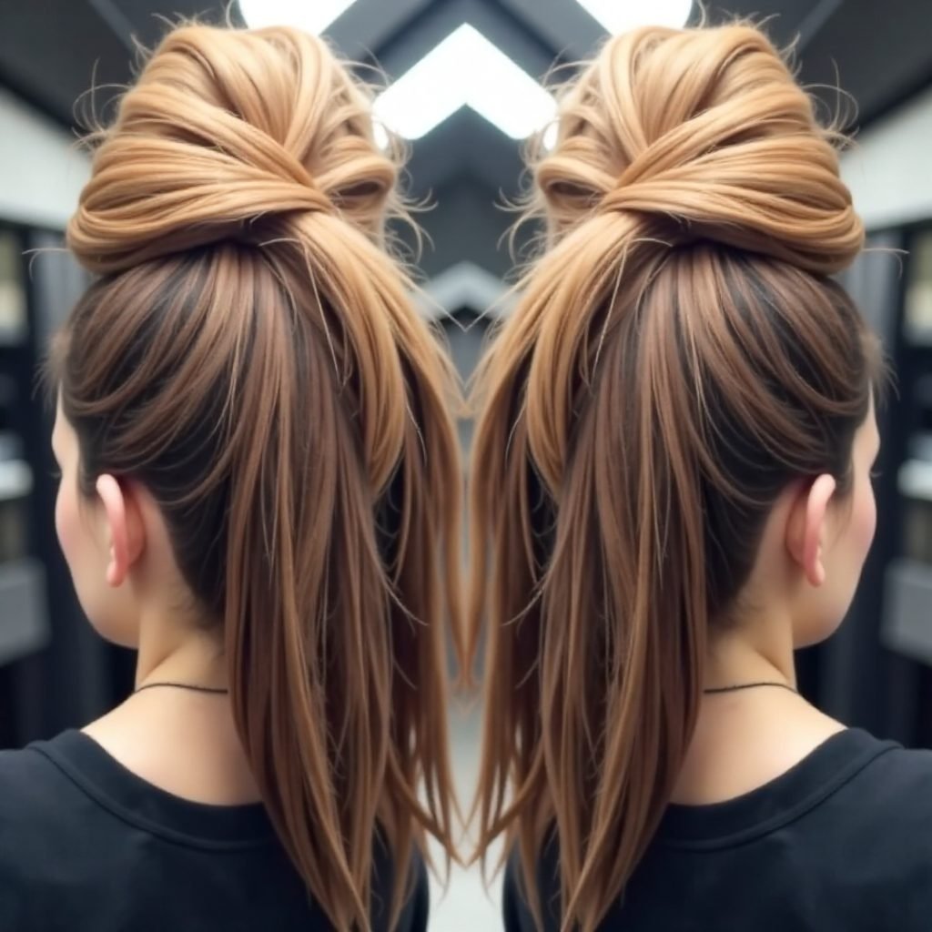 black braided fauxhawk with undercut