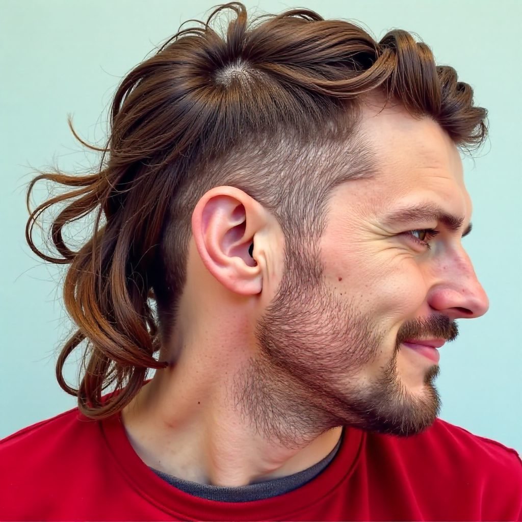 men's short spiky fauxhawk with V-cut nape