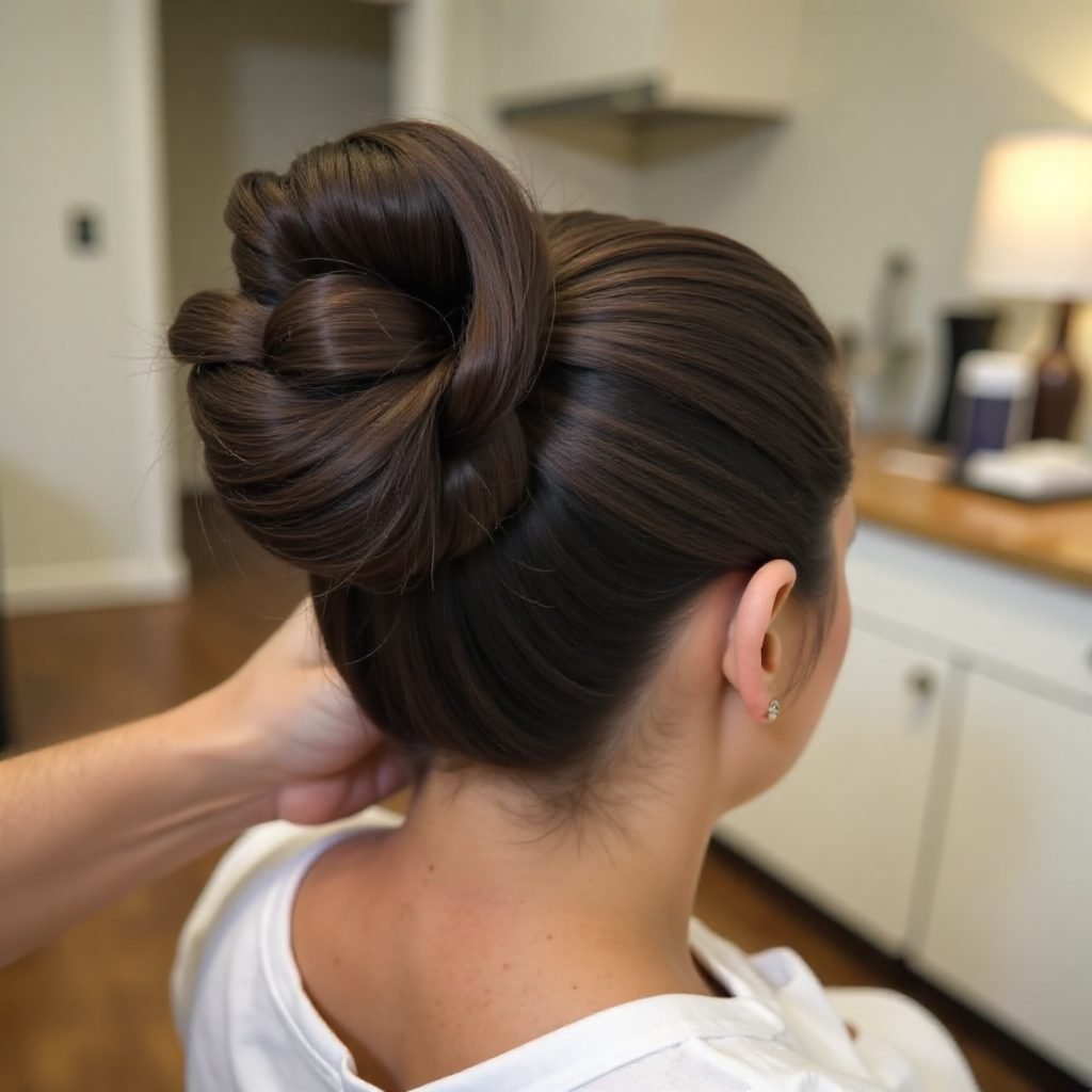 High Rope Bun Hairstyle