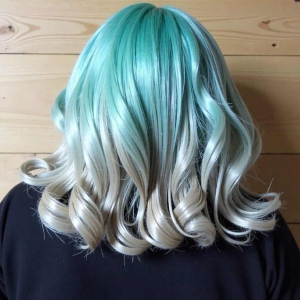 Teal To Gray Ombre Hair