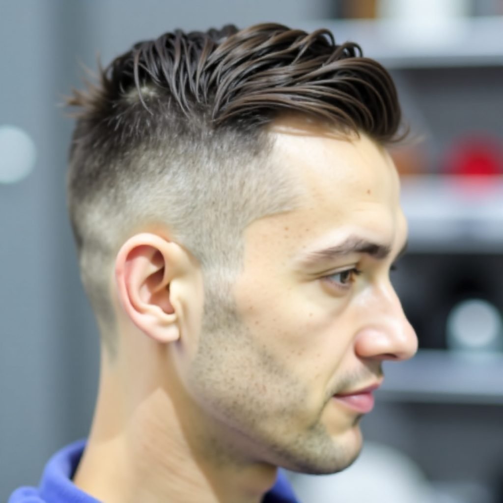 side parted taper fade