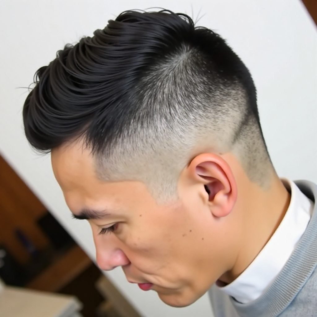 Ivy League haircut with fade