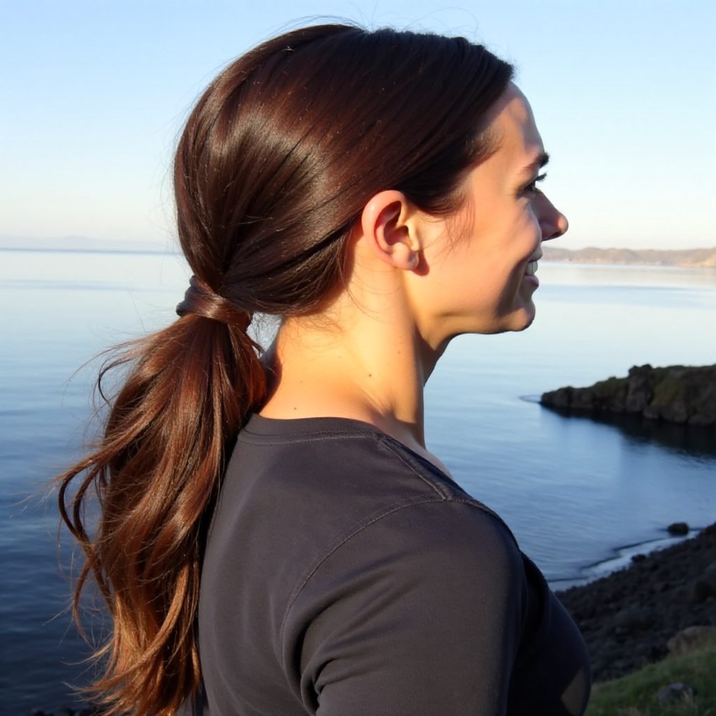 Side Strand Braid With Low Ponytail