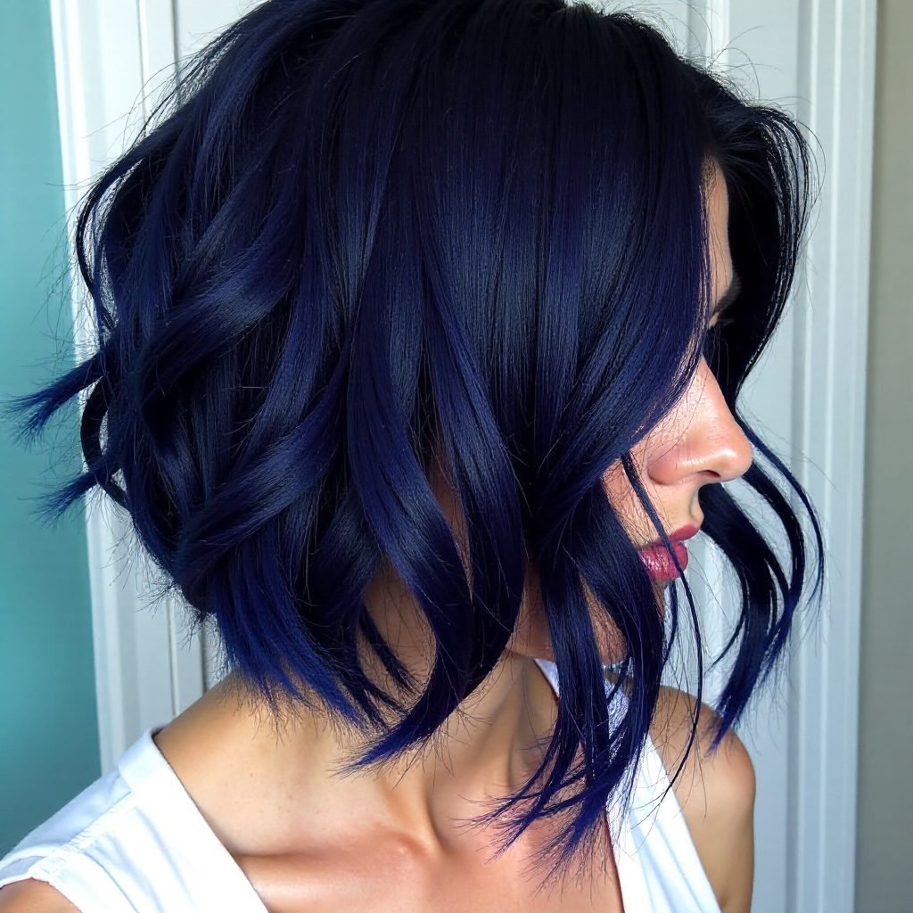 20 Magnetizing Hairstyles with Dark Blue Hair Color