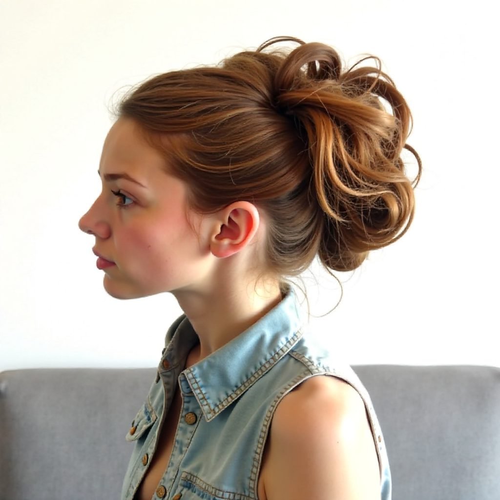Beehive Updo With A Four Strand Braid