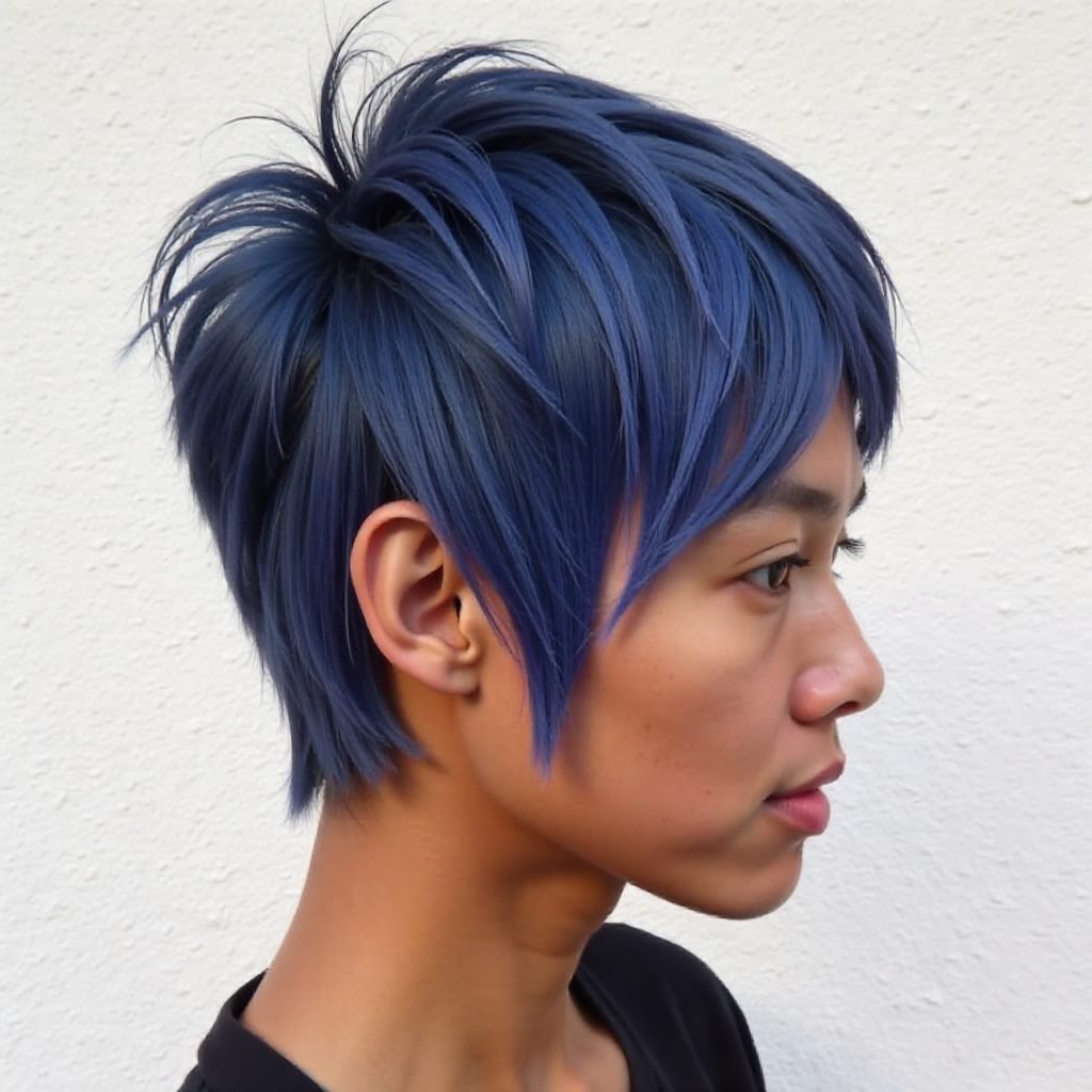 Choppy Dark Blue Pixie