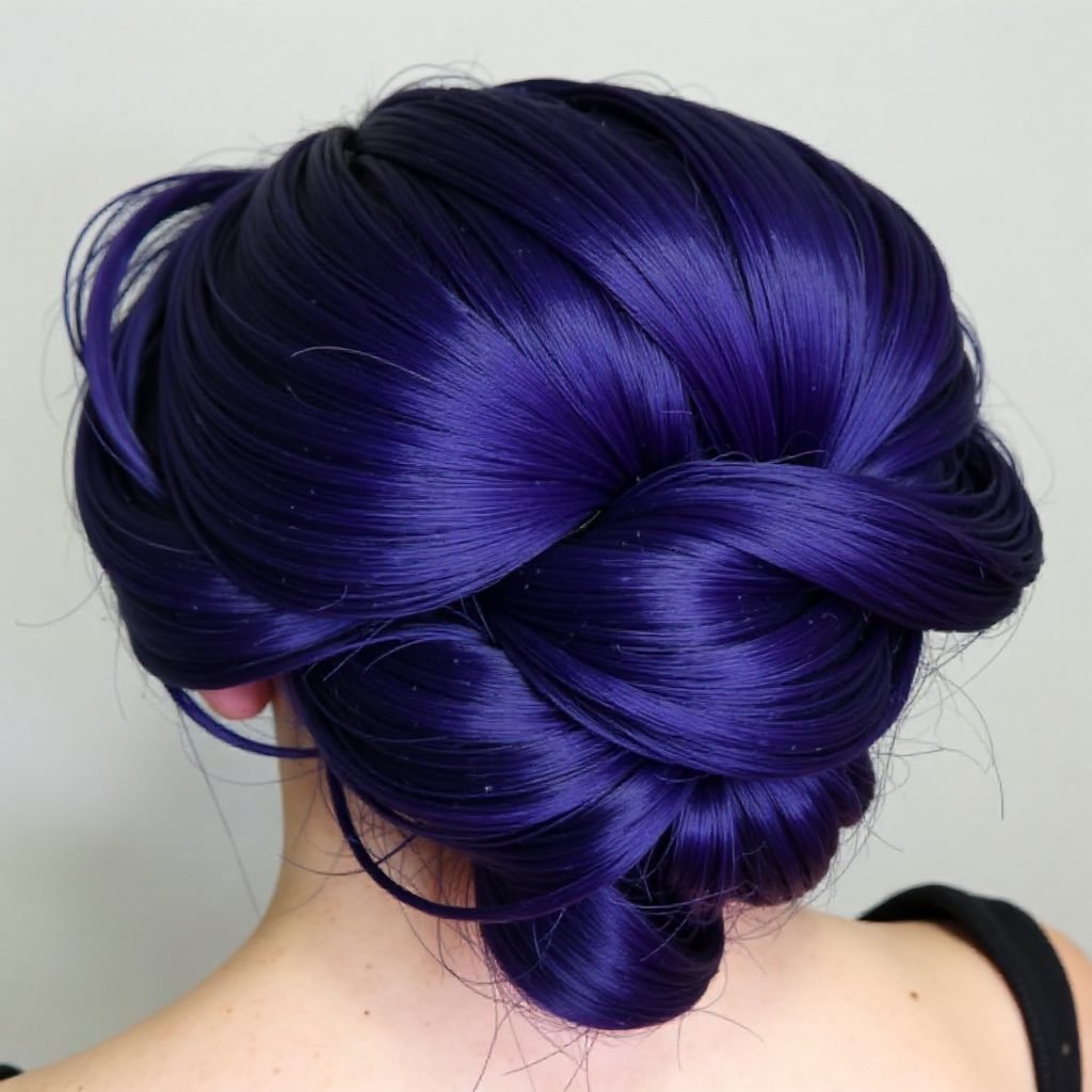 Indigo Blue Twisted Updo
