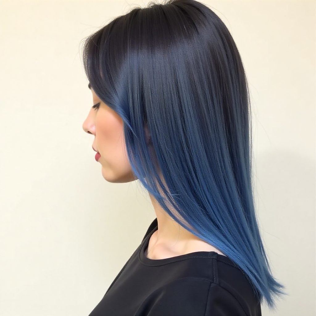 Blue Ombre For Straight Black Hair