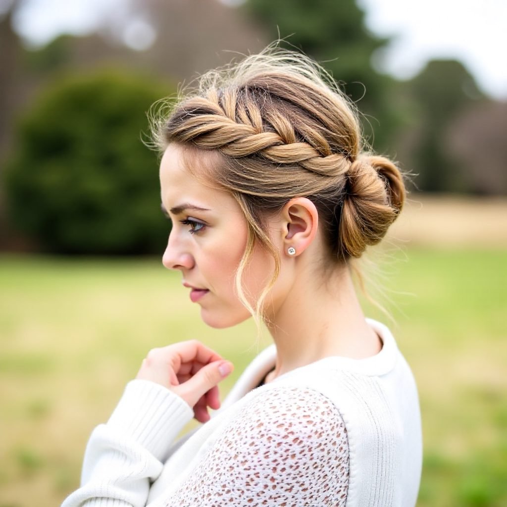 Updo With Messy Fishtails
