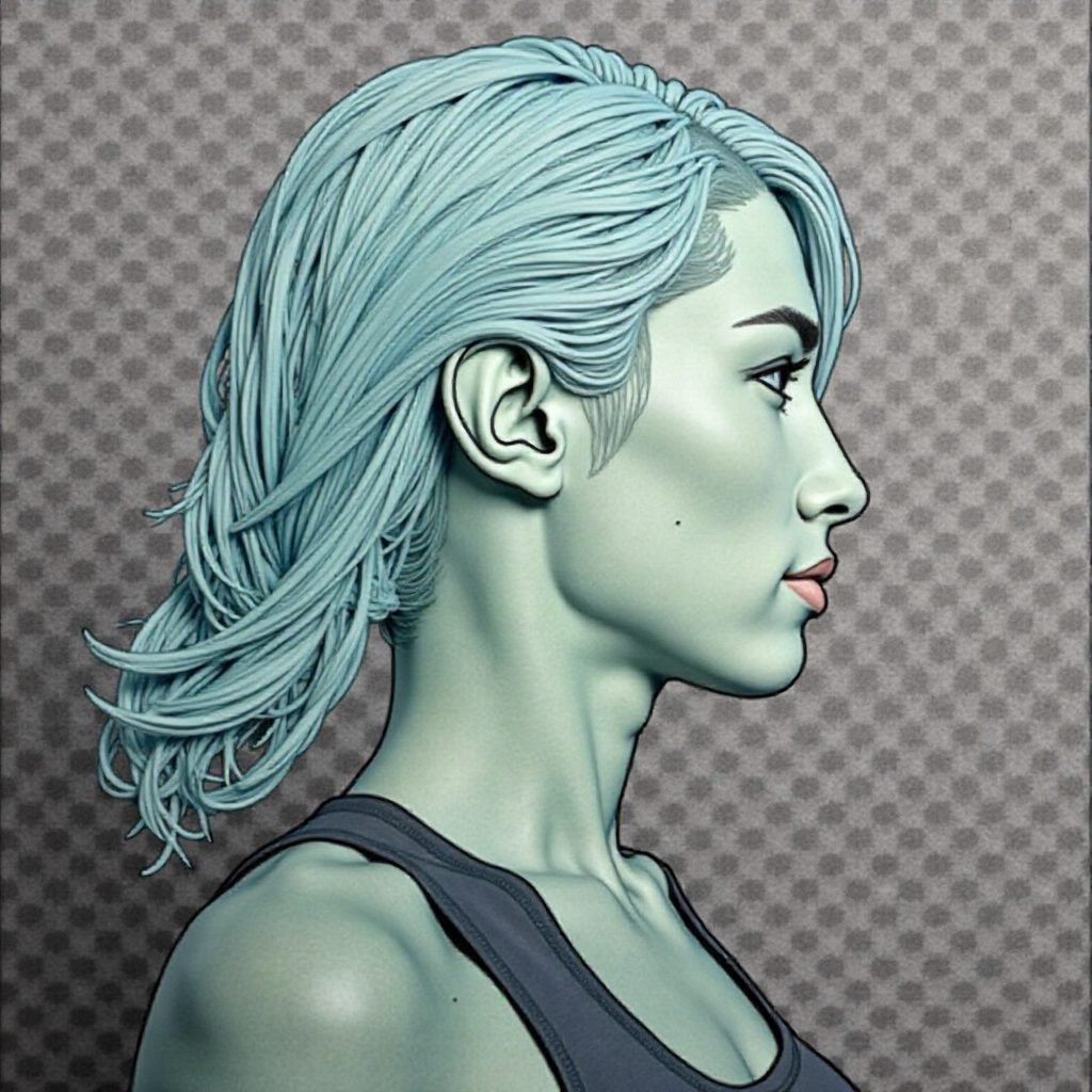 Light Mint Hair With White Highlights