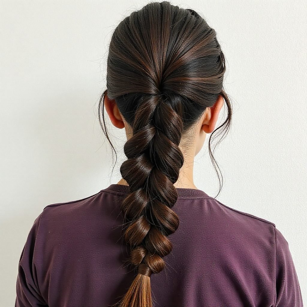 Large Braid With Vintage Clips