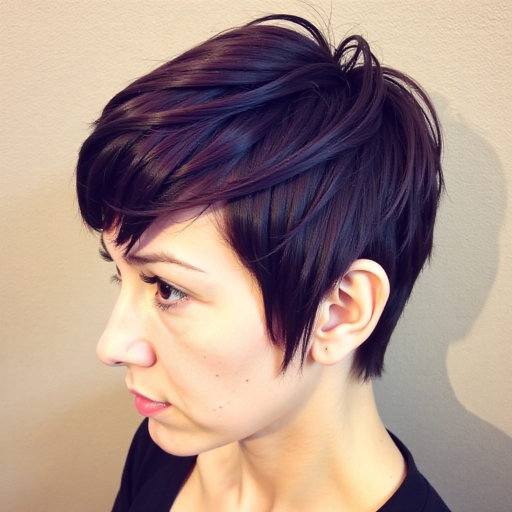 Black Pixie With Long Sideburns