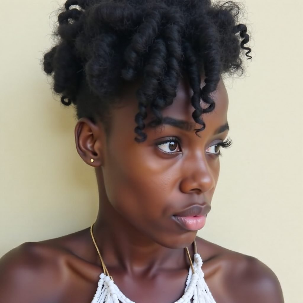 Black Bridal Updo With Pearls