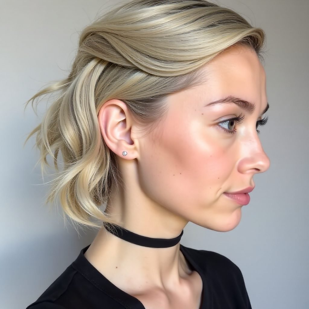 Blonde Bob With Hair Clips