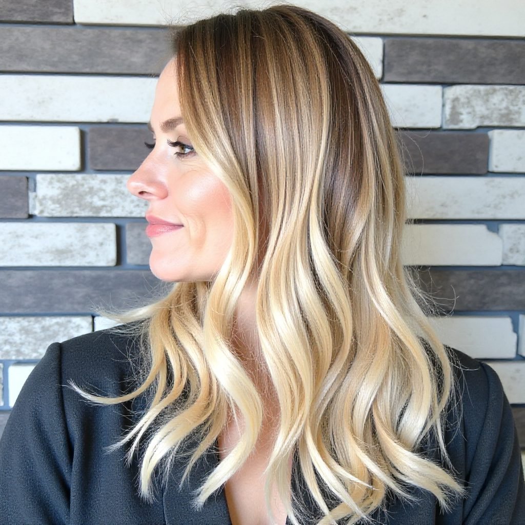 Long Bronde Ombre Hair with Layers