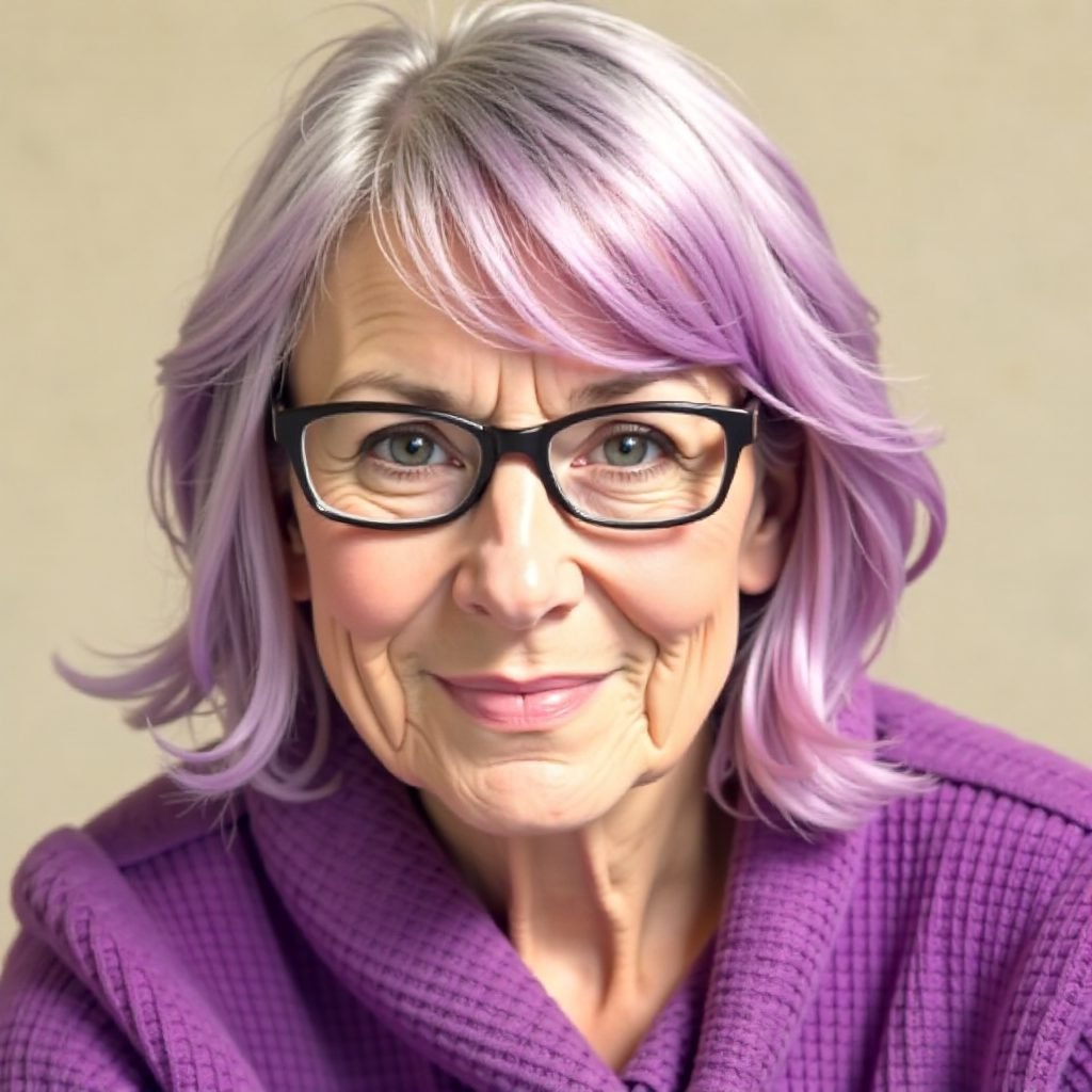 Over Wispy Purple Bob