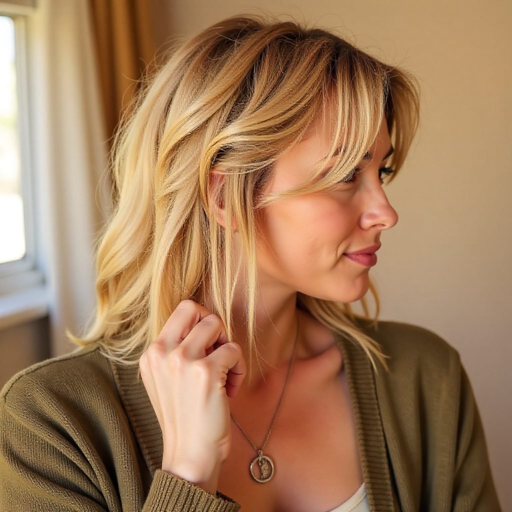 Medium Bob With Accent Braid