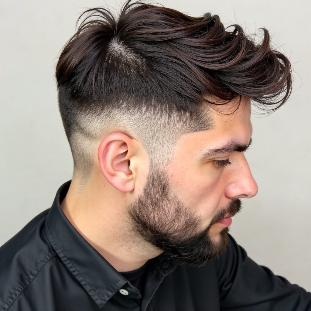 Men's Haircut With Shaved Sides