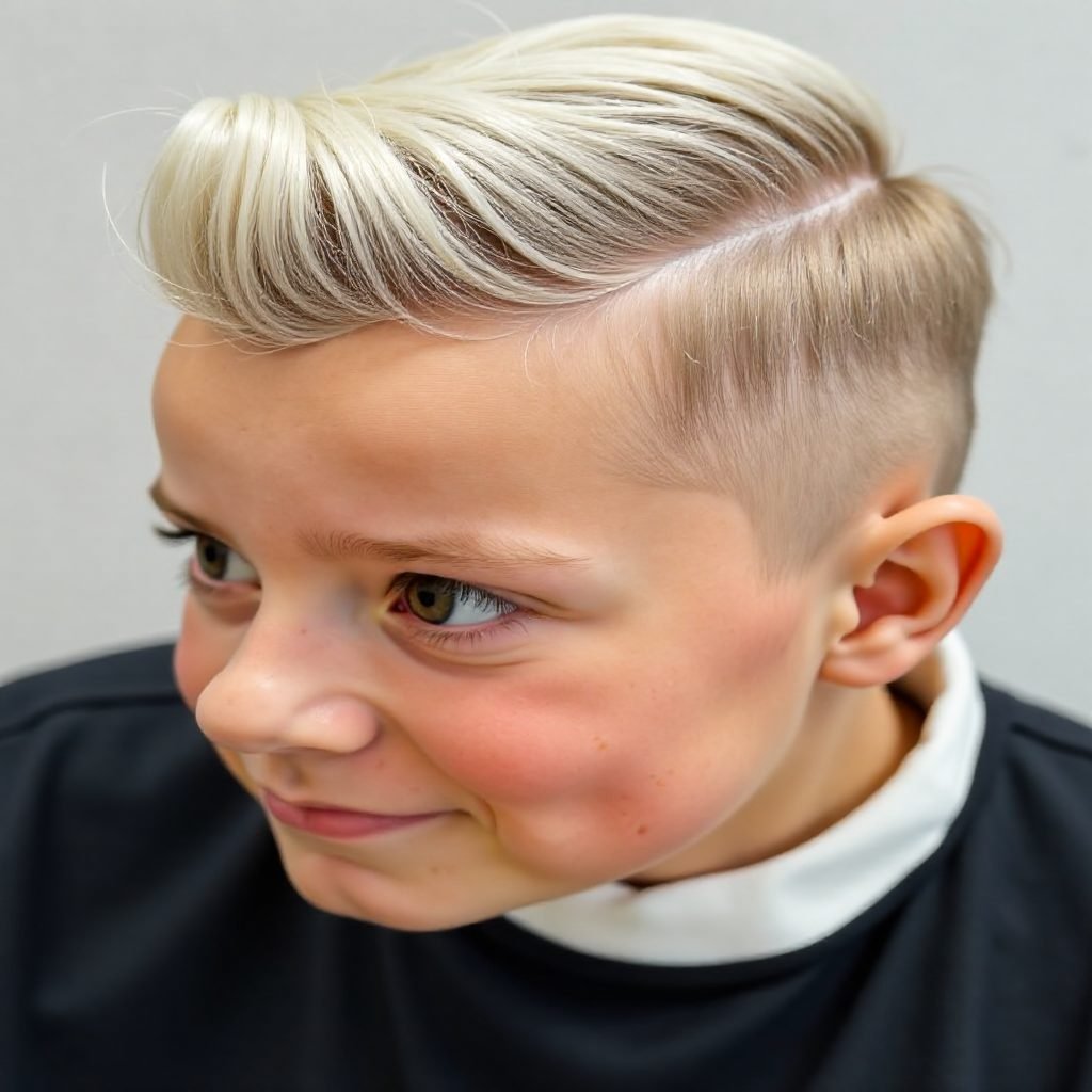 Bleach Blonde for Darker Hair Combines with a Head Tattoo