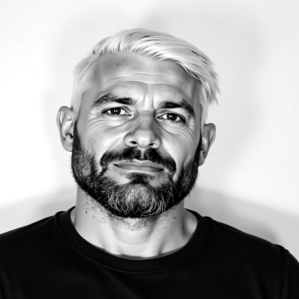 Gray Hair and Dark Beard