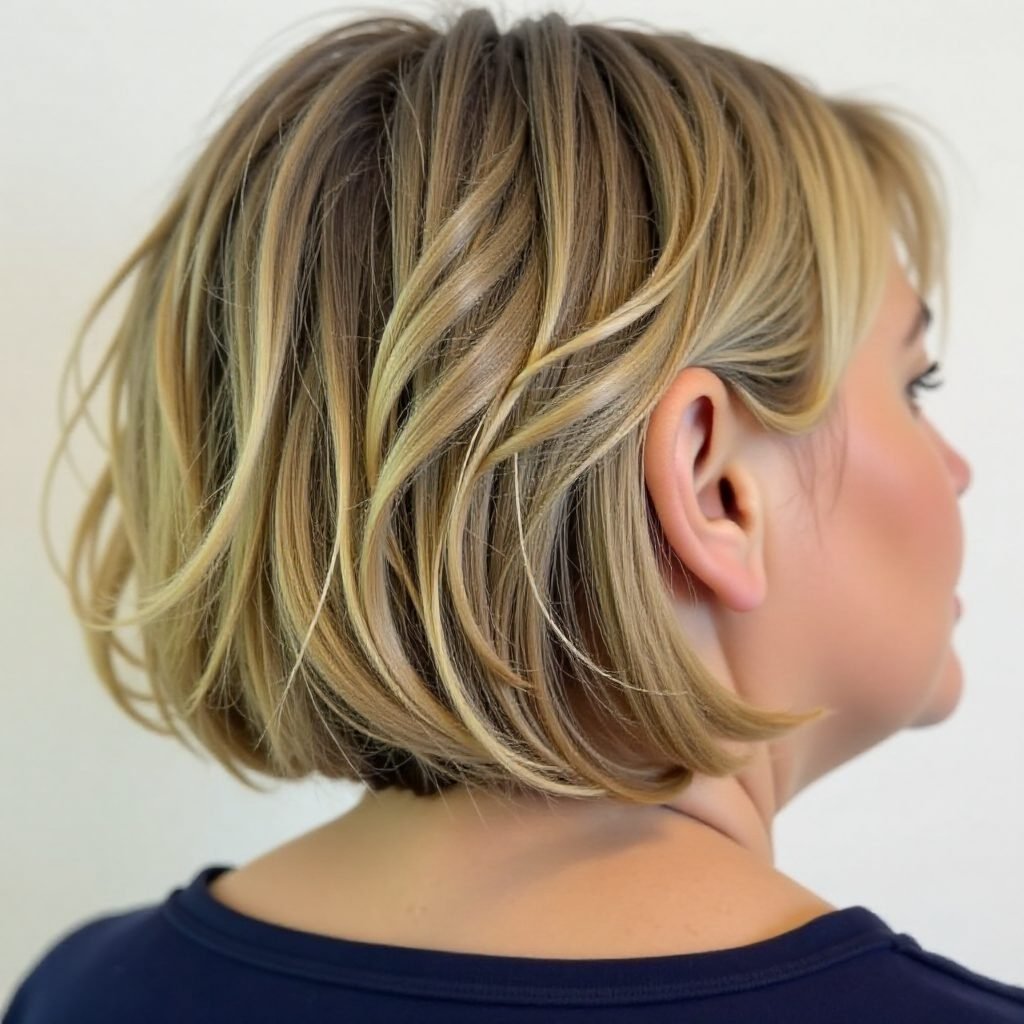 Short Bob with Wispy Layered for Women over 50