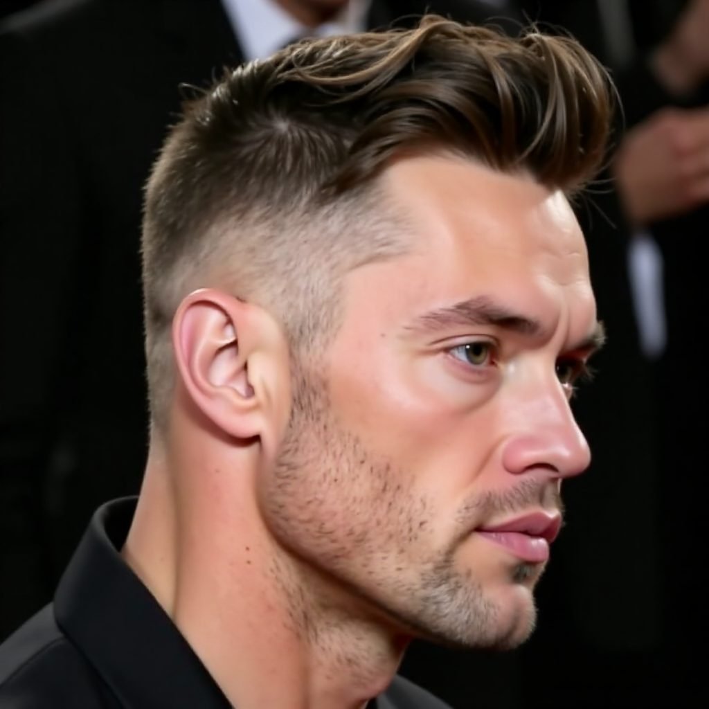 Edgy Male Haircut with Spiky Top and Hair Design