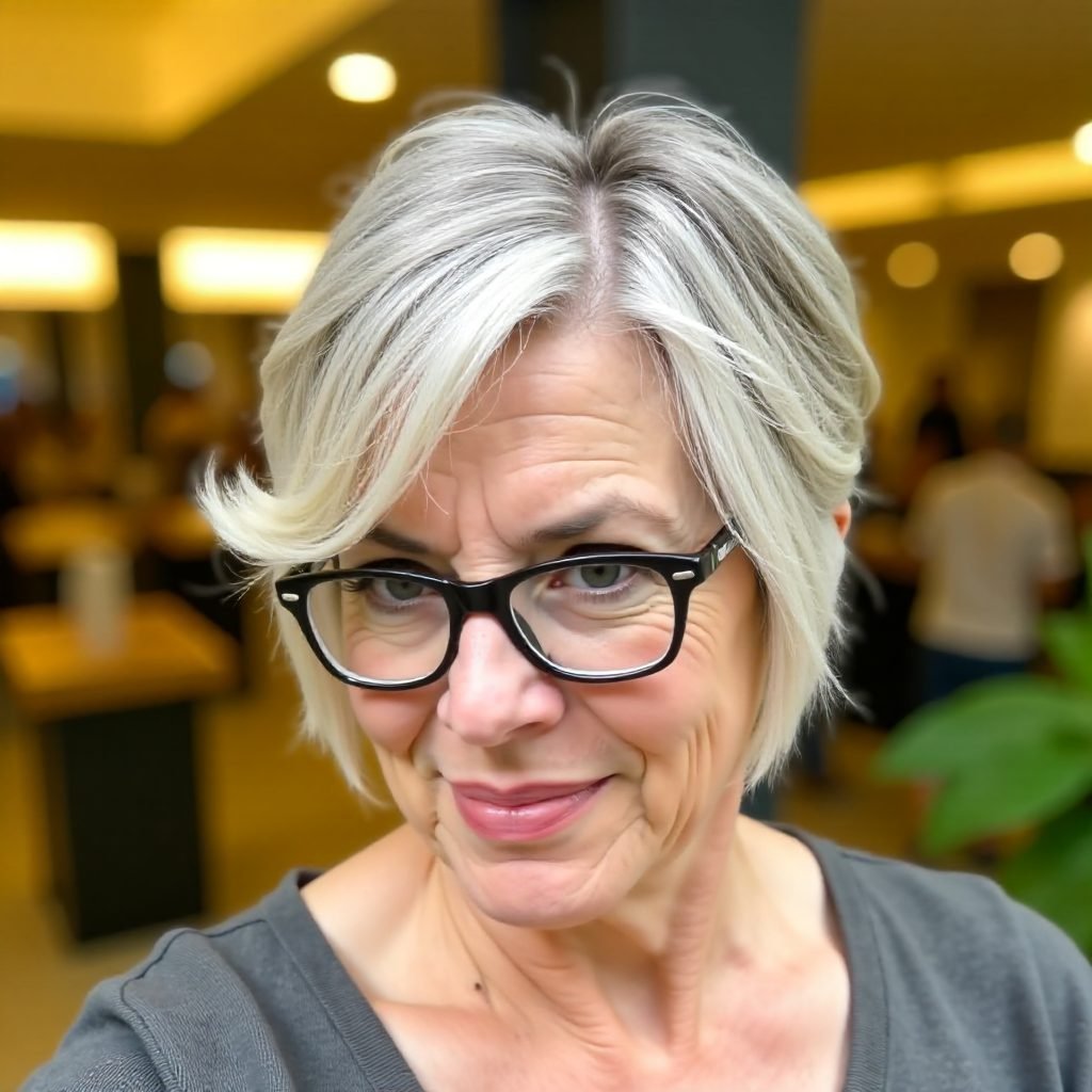 Angled Salt and Pepper Pixie Bob