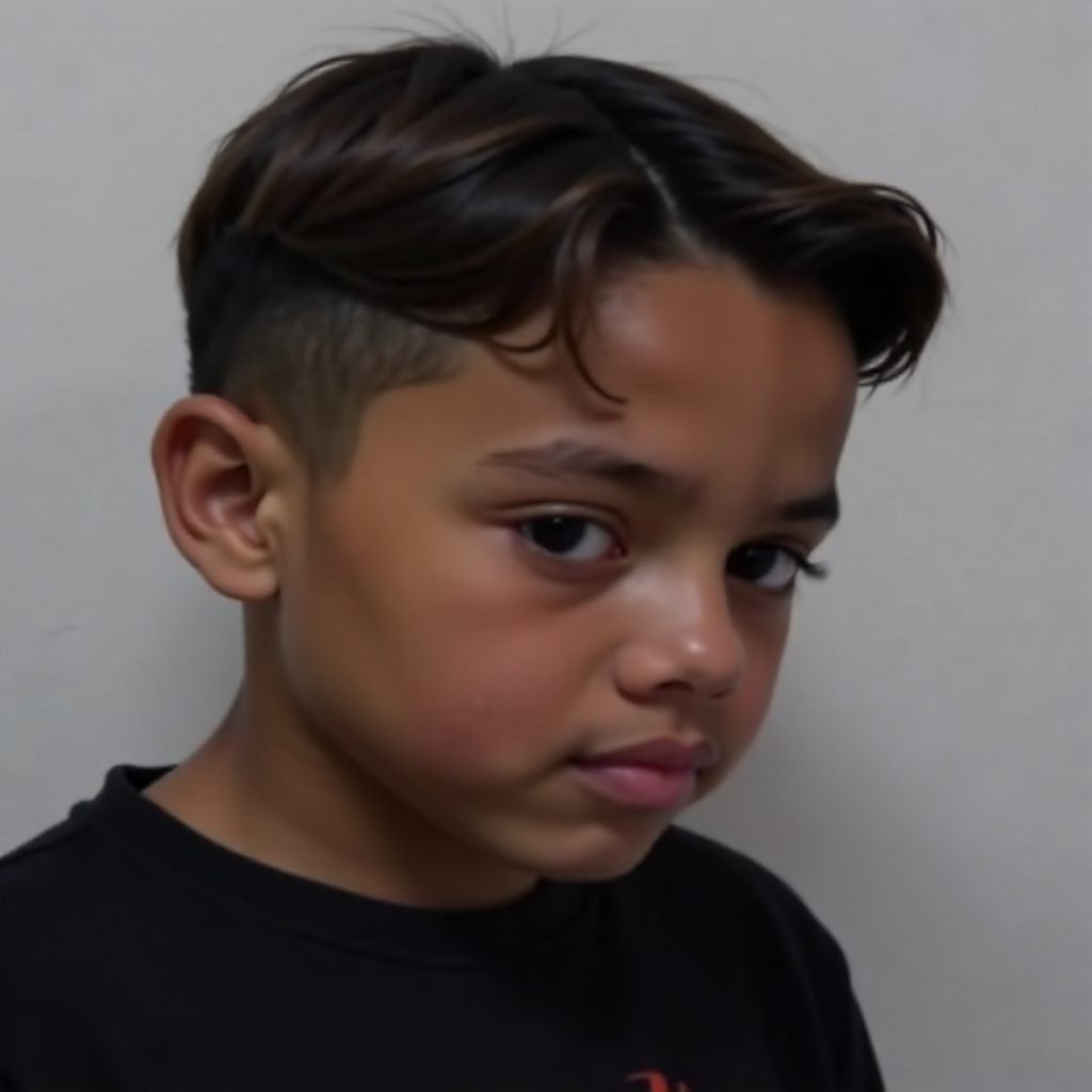 Curtain Cut with Short Sides and Middle Length Hair on Top