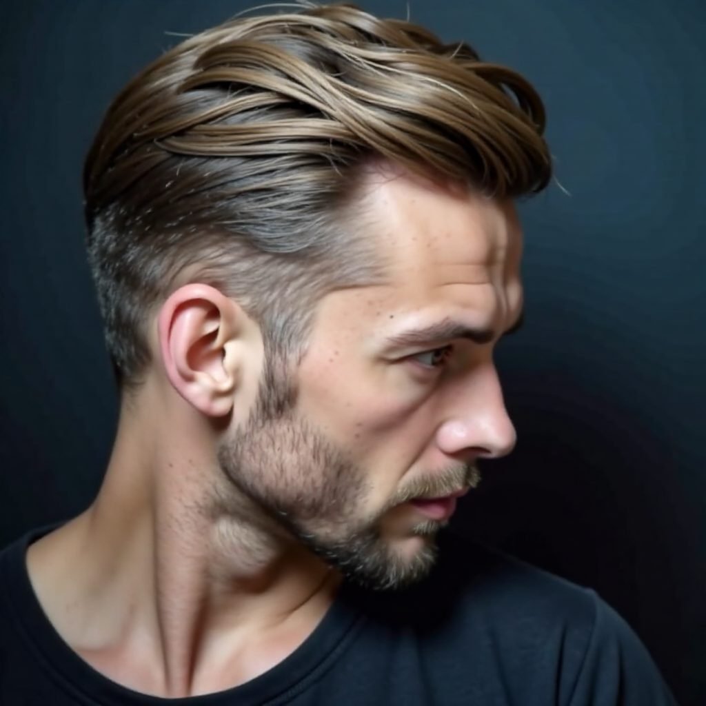 Short Sides Long Top and Beard Hairstyle