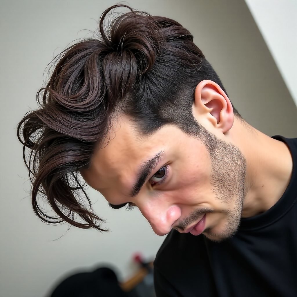 Short Sides Long Top Hairstyle for Straight Hair