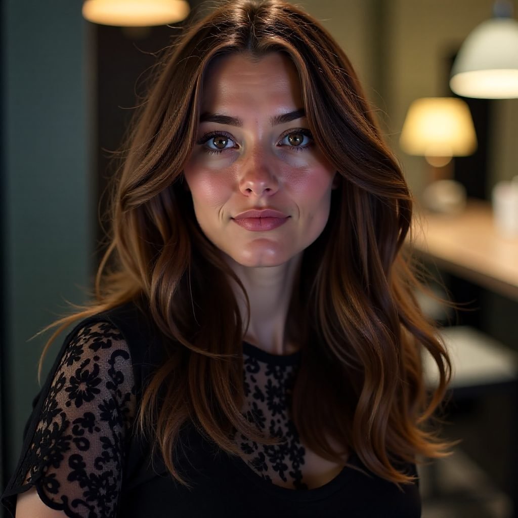 Long Thick Hair with Layers and Bangs for Plus Size Women