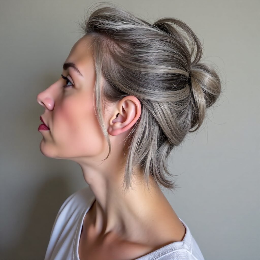 Shaggy Salt and Pepper Pixie Haircut