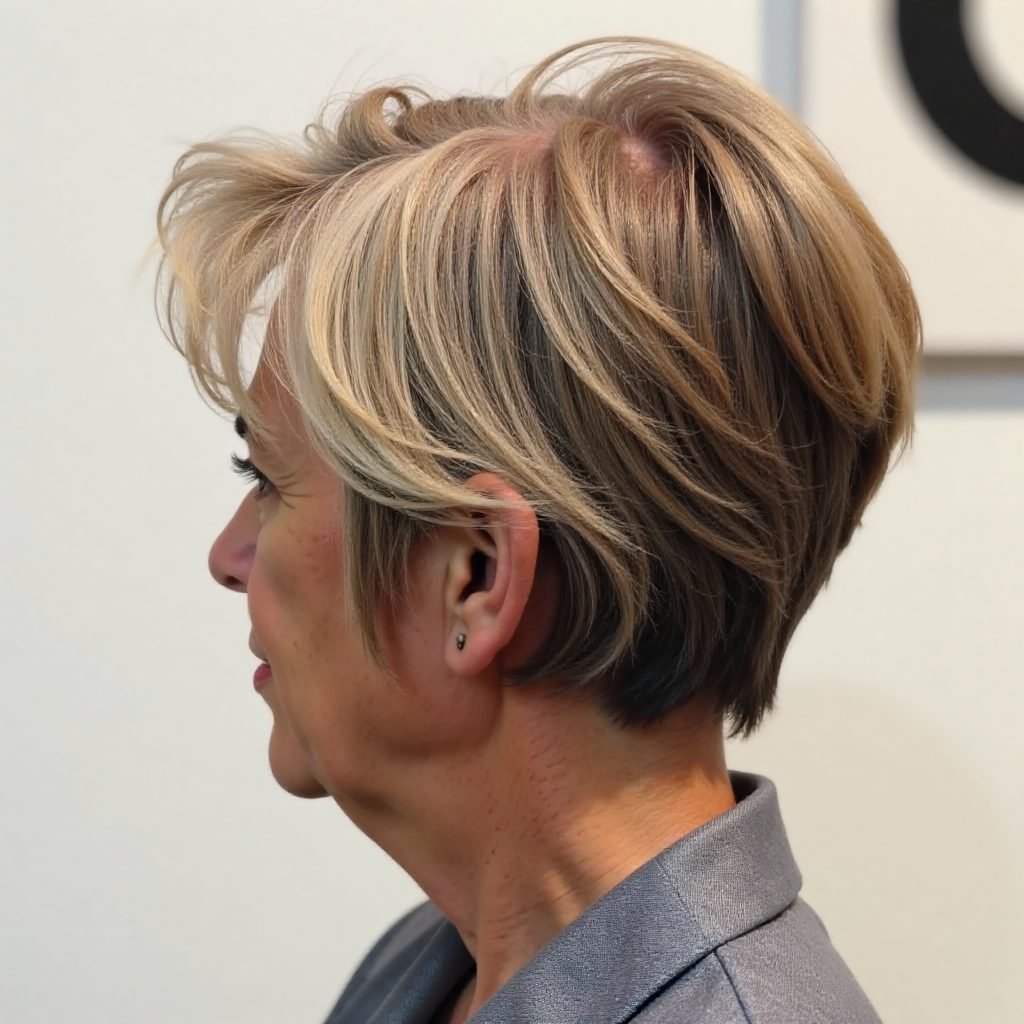 Classic Wedge Haircut with Highlights
