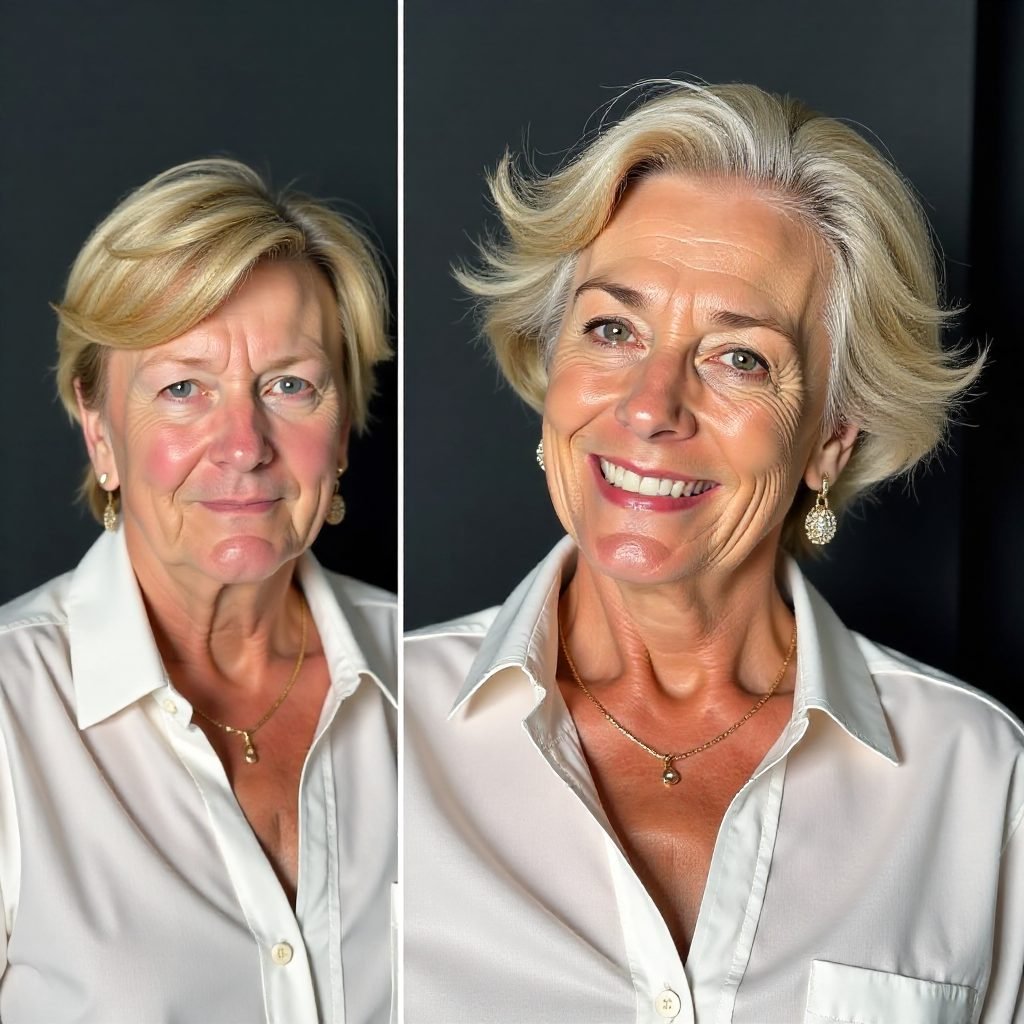 Short Graduated Bob with Side Swept Bangs