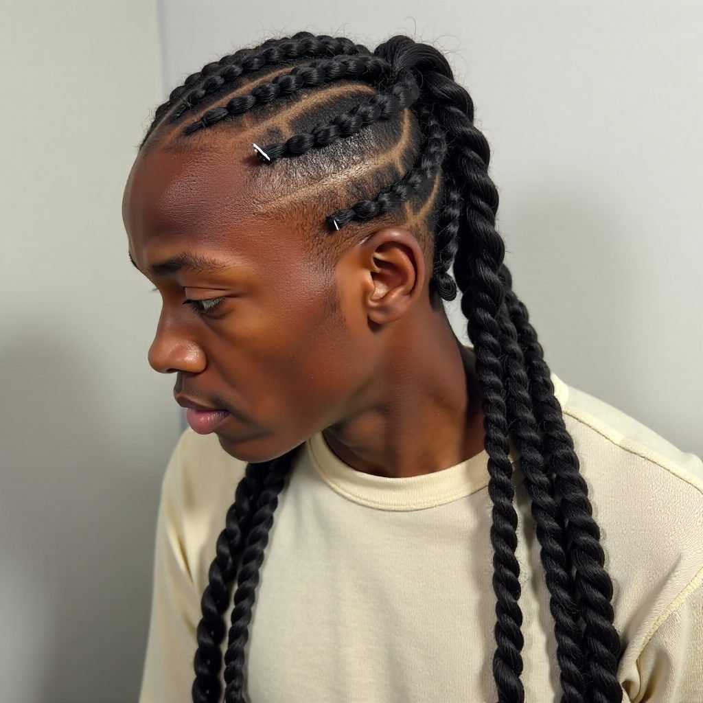 Stitch Braids with Heart Pattern