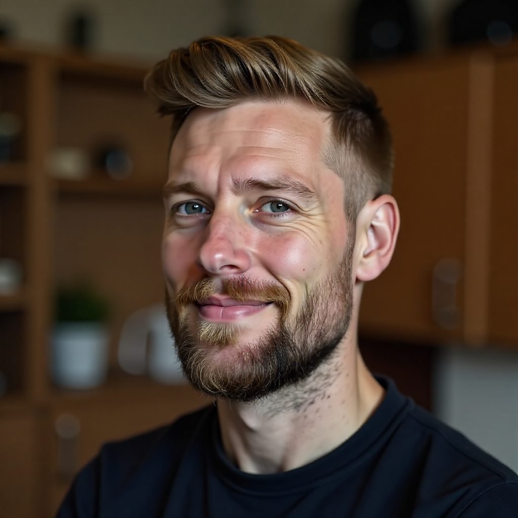 Quiff Crew Cut with Full Beard
