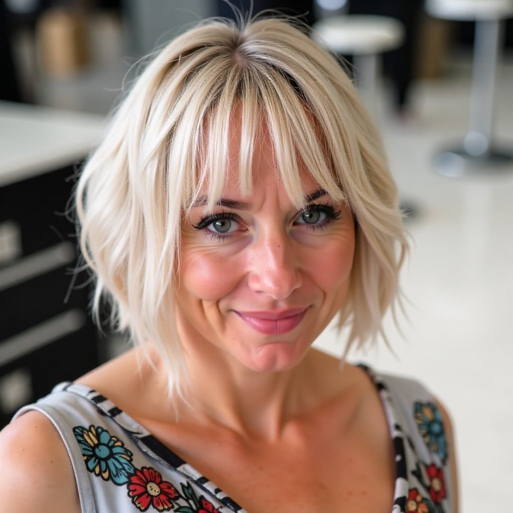 Sleek Bob with Blunt Fringe