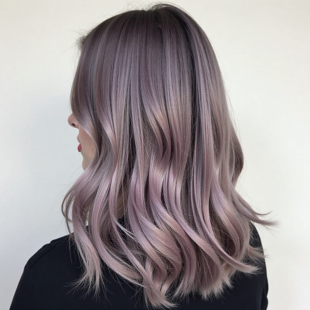 Pastel Lavender Hair with Darker Roots